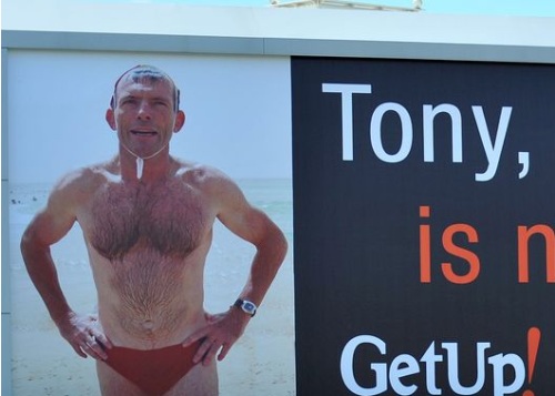 Tony Abbott on GetUp Billboard