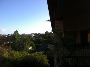 Brisbane from Coorparoo balcony Thursday 13th January, 2011